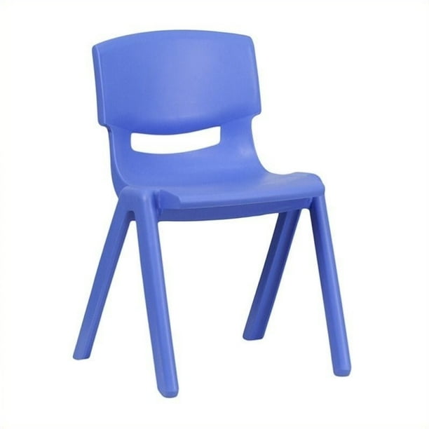 Bowery Hill Chaise d'École Empilable en Plastique 23" en Bleu