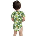 thumbnail image 3 of Yiaed Watercolor Green Tropical Print Infant Climbing Short Sleeve Onesie One-Piece Baby Bodysuit Clothes 0-12 Months -18 Months, 3 of 6