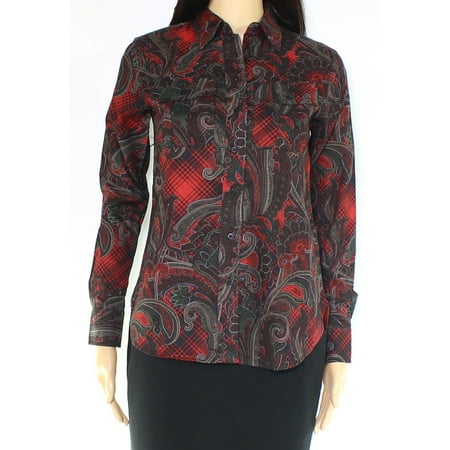 Ralph Lauren Women's Patch Pocket Shirt Black Size Petite Extra Small