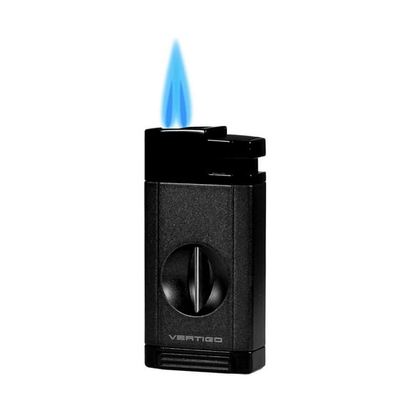 Vertigo Saber Double Torch Lighter with V Cutter – Black