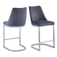 thumbnail image 4 of 7 Piece White Faux Marble Silver Stainless Steel Dining Set in Counterheight, 4 of 8