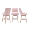 thumbnail image 4 of Costaelm Amelie 26" Upholstered Swivel Counter Height Bar Stools (Set of 3), Dusty Peach, 4 of 4