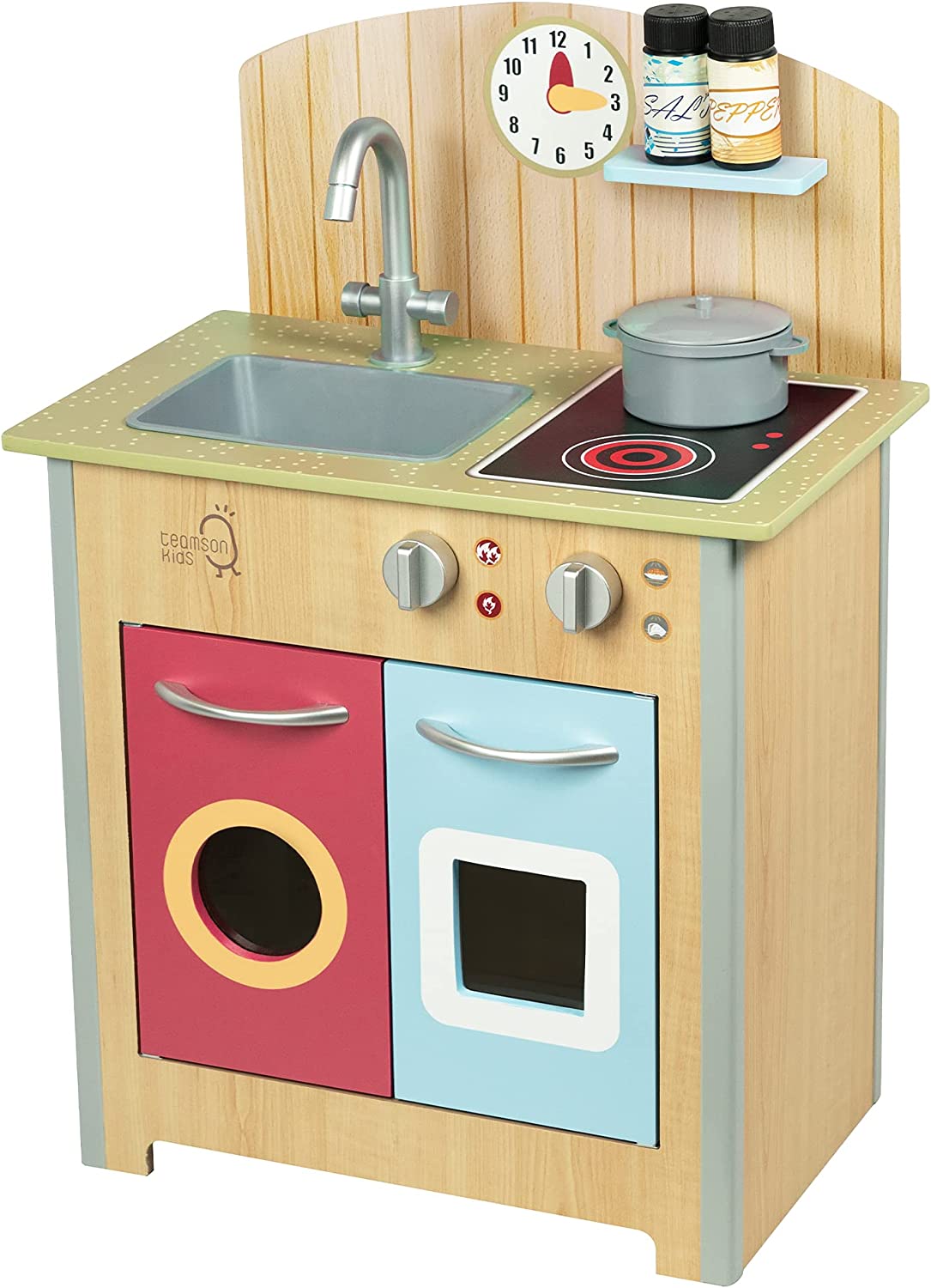  Little Chef Porto Classic Wood Small Play Kitchen for Kids, Childrens