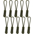 thumbnail image 1 of Zhuge 10 tiradores de cremallera de repuesto, color verde militar, extensores de cordón para mochilas, chaquetas, equipaje, carteras y bolsos, 1 of 4