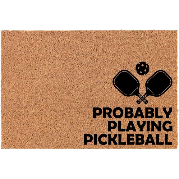 Welcome Doormat Door Mat Gift Probably Playing Pickleball Corner 16x24 inch