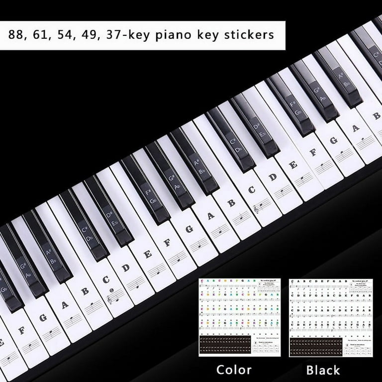 Piano Keyboard Stickers For 88/61/54/49/37 Key, Bold Large Letter Piano  Stickers For Learning, Removable Piano Keyboard Letters, Notes Label For