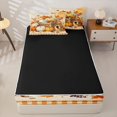 thumbnail image 4 of Manfei Rustic Fall Pumpkin Leaf Zipper Full Size Comforter Sets with Fitted Sheet and 2 Pillowcases for Home, Orange Autumn Bird House Zipper Bedding Set, Black Reversible, 4 Pieces, 4 of 6