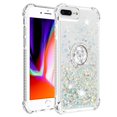 thumbnail image 2 of Funda para iPhone 8 Plus/iPhone 7 Plus con Brillo Líquido Flotante, Purpurina, Parachoques y Anillo Giratorio Soporte, 2 of 5