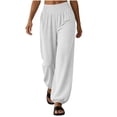 thumbnail image 3 of Aezemi Women High Waisted Sports Pants Loose Fit Elastic Waist Flowy Jogger Pants with Pockets Palazzo Womens Workout Fashion Casual Outdoor Trousers XXL, 3 of 8