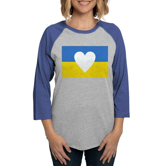 CafePress - Ukraine Heart Long Sleeve T Shirt - Womens Baseball Tee
