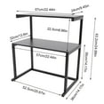 thumbnail image 3 of Miumaeov 3-Tier Printer Stand Tabletop Black Printer Rack Storage Shelves Multipurpose, 3 of 9