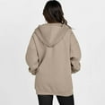 thumbnail image 5 of Brglopf Womens Zip Up Hoodies Oversized Sweatshirt Long Sleeve Fleece Jackets Coat Workout Y2K Fall Trendy Outwear with Pockets(Khaki,XXL), 5 of 7