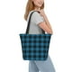 thumbnail image 2 of Disketp Blue Black Plaid Bolsa de Hombro Casual para Mujer, Bolso Cruzado para Compras, Viajes y Uso Diario, 2 of 6