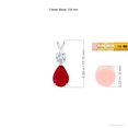 thumbnail image 3 of ANGARA Natural Pear-Shaped Ruby V-Bale Pendant in 14K White Gold for Women (Size-7x5mm) | July Birthstone, Birthday, Anniversary, Jewelry Gift for Women | Natural Ruby Necklace, 3 of 7