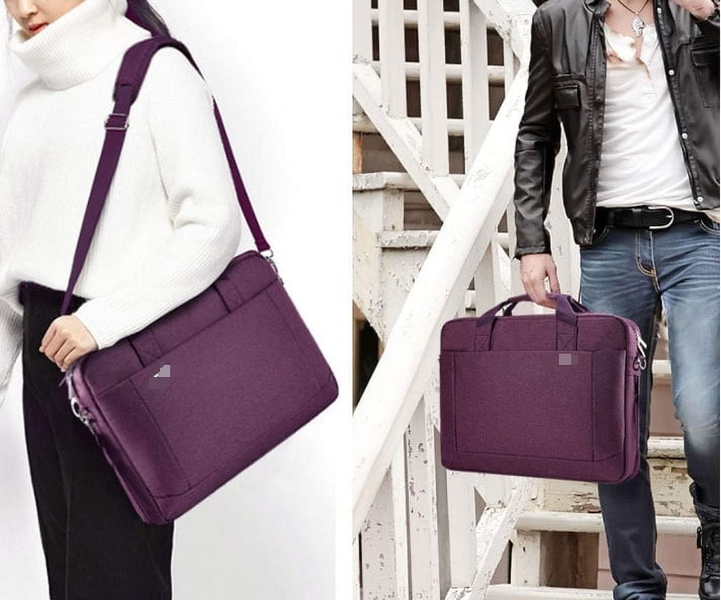 RKXQT Women's Expandable Waterproof Large Capacity Business Briefcase 17 17.3 Inch Messenger Bag Sleeve, Purple, 1-Piece