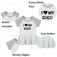 thumbnail image 2 of Pack of 2, I Love My Gigi & Don't Make Me Call My Grandma Funny Dresses For Baby, Newborn Babies Skirts, Infant Princess Dress, Toddler Frocks (Gray Raglan Dresses, 18-24 Months), 2 of 5