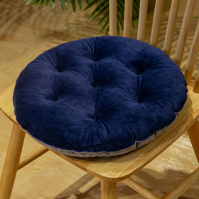 Nvzi Cojín de asiento para jardín, patio, hogar, cocina, oficina, grueso y cómodo, azul oscuro, 16 x 16 pulgadas