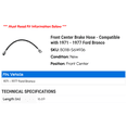thumbnail image 2 of Front Center Brake Hose - Compatible with 1971 - 1977 Ford Bronco 1972 1973 1974 1975 1976, 2 of 2