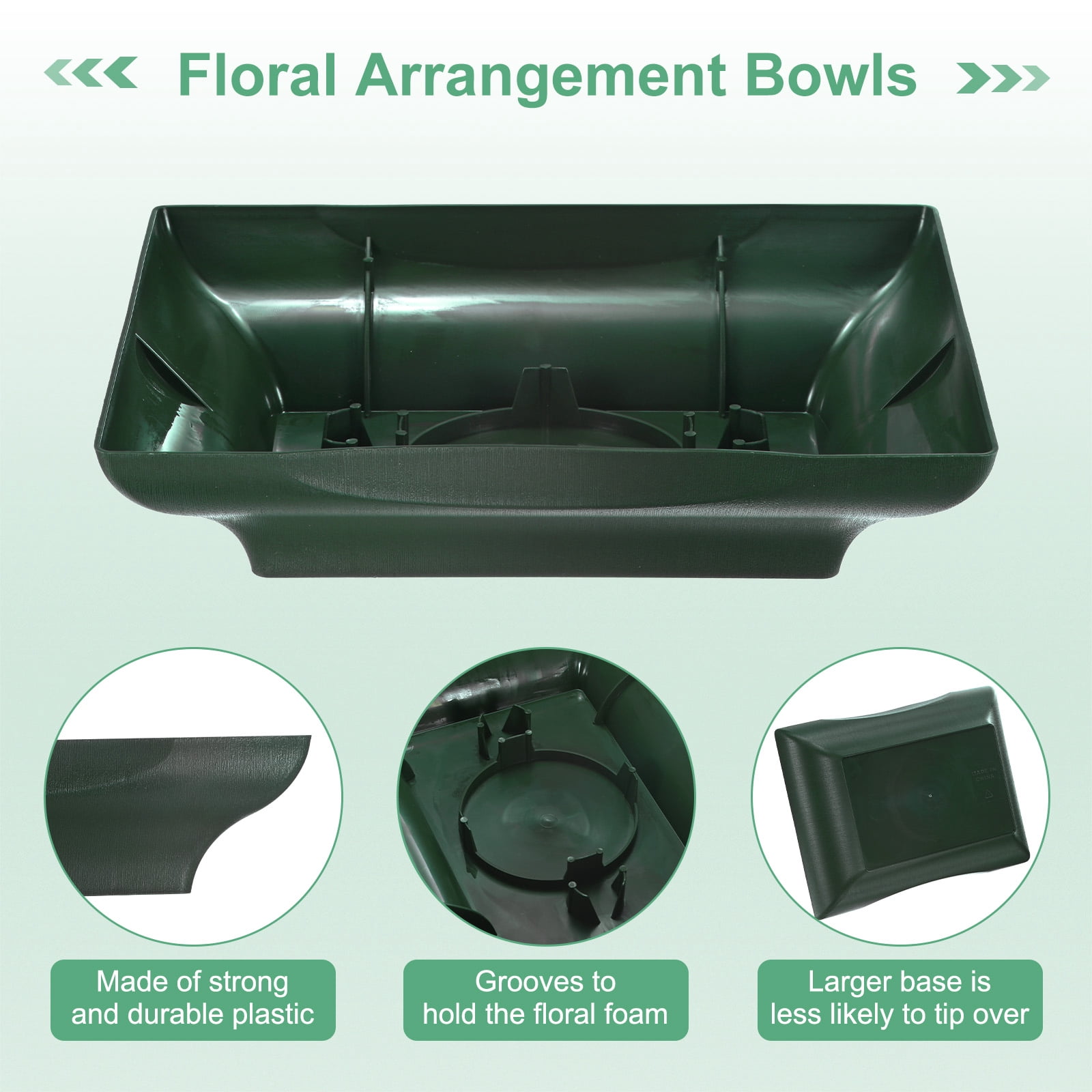 Uxcell 3-Pack Floral Arrangement Bowls, 8.7 Inch Floral Foam Bowl [Brown Green]