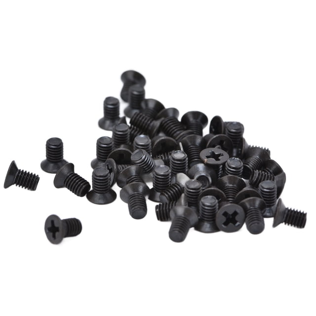 Ensemble de 50 Vis de Machine à Croix DIN 965 A2-70, M3x5 Noir Galvanisé avec Revêtement à Rotation, à Base de Solvant et Conforme RoHS2, Attaches Résistantes à la Corrosion pour Machines de Haute Précision