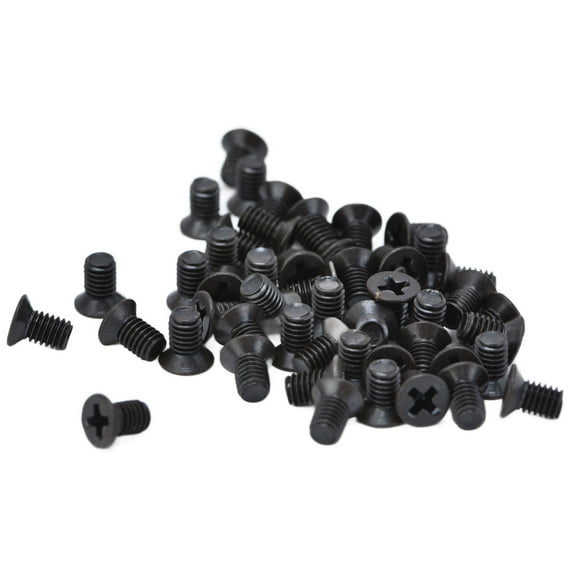 50-Pack A2-70 DIN 965 Countersunk Cross Machine Screws, M3x5mm with Dip-Spin Black Galvanized Coating - Solvent-Based, Chemical Resistant, RoHS2 Compliant, PZ1 Screwdriver Fit for High Accuracy