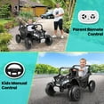 thumbnail image 4 of Coane 24V Ride on Toy Car for Big Kids 4-8, XL Kids UTV 2 Seater with Remote Control, 20" Spacious Seat, 4WD/2WD, MP3 & USB, 3 Speed, Storage, Electric Powerful Cars for Boys Girls, Black, 4 of 13