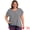 Black, variant on Women's Plus V Neck Vertical Stripe Drop Shoulder Blouse 1X Black