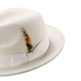thumbnail image 2 of Montique Men's White Snap Brim Crushable Felt Wool Fedora Hat H10, 2 of 2