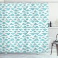 thumbnail image 1 of Clouds Shower Curtain, Blue Ornate Sky Element Motifs on White Background Weather Theme, Fabric Bathroom Set with Hooks, 69W X 84L Inches Extra Long, Turquoise Pale Blue White, by Ambesonne, 1 of 3