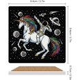 thumbnail image 3 of GZHJMY Square Drink Coasters, 1 Pcs Astronaut and Unicorn in Space Absorbent Ceramic Coffee Coasters for Drinks with Cork Base Housewarming Gift for Home Decor, 3 of 6