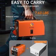 HITBOX HBM200 3-in-1 MIG and Lift TIG Welder, 140A Gasless Flux Core Wire Feed, 110V Portable IGBT Inverter with LED Display