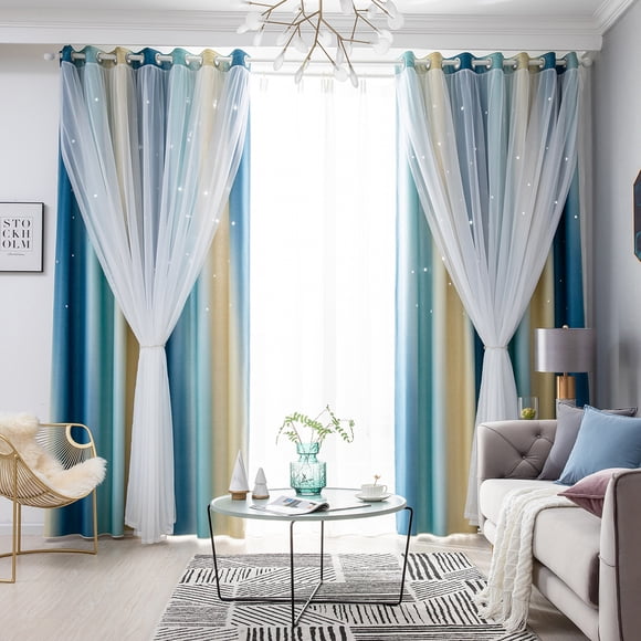 Children's room decorated girls bedroom, pink purple green curtains for children's room, girls' room curtains window wall curtains
