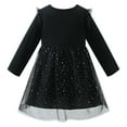 thumbnail image 6 of HILEELANG big Girl Hallowen 2-8years old Dress Long Sleeve Novelty Black Cat Graphic Glow in the Dark Tulle Tutu Party Dresses With Witch Hat 8T, 6 of 7