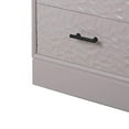 thumbnail image 4 of Benjara 3 Drawer Wooden Accent Stand with Embossed Leaf Texture, Gray, 4 of 5