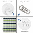 thumbnail image 4 of Green Gray Striped Shower Curtain, Waterproof Shower Curtains for Bathroom, Farmhouse Stripes Modern Abstract Art Washable Fabric Bathtub Curtain Set Bath Decor with 12 Hooks Long 72"x84", 4 of 8