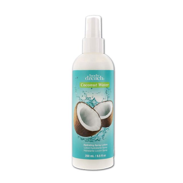 Loción en aerosol Body Drench, agua de coco, hidratante, 250 ml