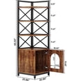 thumbnail image 3 of Tribesigns Corner Litter Box Enclosure, 4-Tier Hidden Cat Litter Box Furniture with Door, Industrial Indoor Cat House Washroom with Storage Shelves, Rustic Brown, 3 of 7