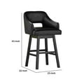 thumbnail image 3 of Swivel Barstool with Faux Leather and Countered Back, Set of 2, Black, 3 of 5