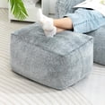 thumbnail image 2 of 15"(H) Bean Bag Ottoman Pouf, 6.6LB Memory Foam Filled Footstool for Sofa, Accent Stuffed Footrest Stool with Washable Cover, Single Footrest Stool for Living Room, Bedroom, Black&grey, 2 of 9