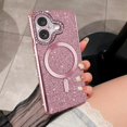 thumbnail image 6 of for iPhone 16 Bling Crystal Diamonds Rhinestone Bumper Cover, [Compatible with MagSafe] Glitter Sparkle Bling Luxury Shiny Cute TPU Cover Case for 16 KZ-Rose Gold, 6 of 6