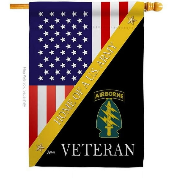 Americana Home & Garden H140889-BO 28 x 40 in. Home of Special Forces Airborne House Flag with Armed Army Double-Sided Decorative Vertical Decoration Banner Garden Yard Gift