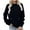 Black, variant on HAiming Pullover Sweatshirt for Women Casual Long Sleeve Crewneck Solid Color Fall Trendy Tops with Big Pocket