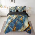 thumbnail image 2 of YST Watercolor Bedding 7-Piece Abstract Marble Comforter Set, Grey Navy Foil Print, Queen, 2 of 4