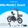 thumbnail image 4 of MOONCOOL TK Pro Foldable Electric Tricycle W/ Rearview mirror accessory Kit, 1500W Motor 48V 20Ah Battery, 20" Fat Tire Three Wheel 6-Speed Electric Mountain Bicycle for Adults, 4 of 15