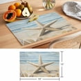 thumbnail image 6 of Coastal Beach Starafish Placemats Set of 12 Summer Ocean Wave Blue Beige Place Mats Indoor Wipeable Table Mats Washable Cloth Dining Table Placemats for Kitchen Holiday Party Home Decor 13x19 Inch, 6 of 9