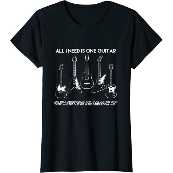 All I Need Is One Guitar Funny Vintage Guitars Collection T-Shirt