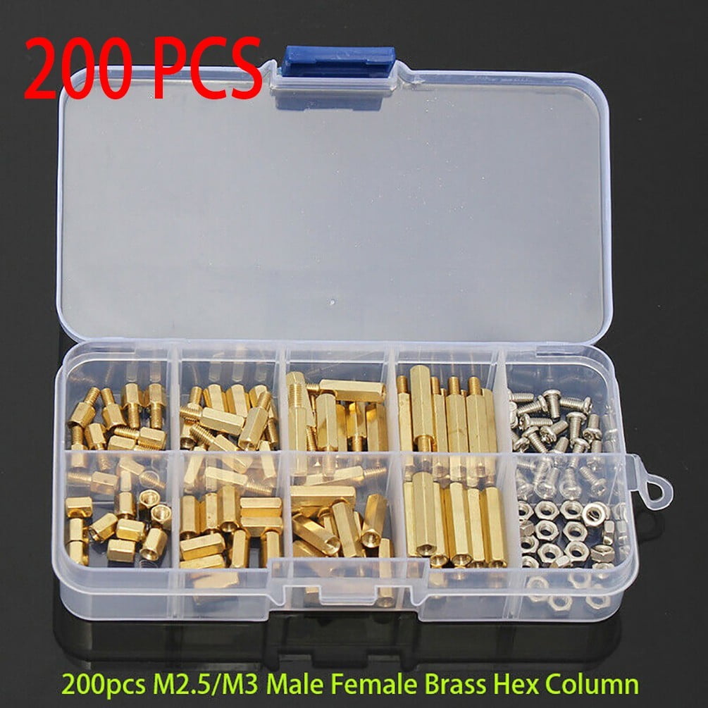 300pcs M3 Brass Standoffs Hex Male-Female & Female-Female Stand-Off DIY Box 