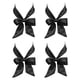 thumbnail image 1 of Paquete de 4 bufandas de moda para mujeres, bufanda de cabeza de satén sedoso 39" x 1.57", negra, 1 of 6