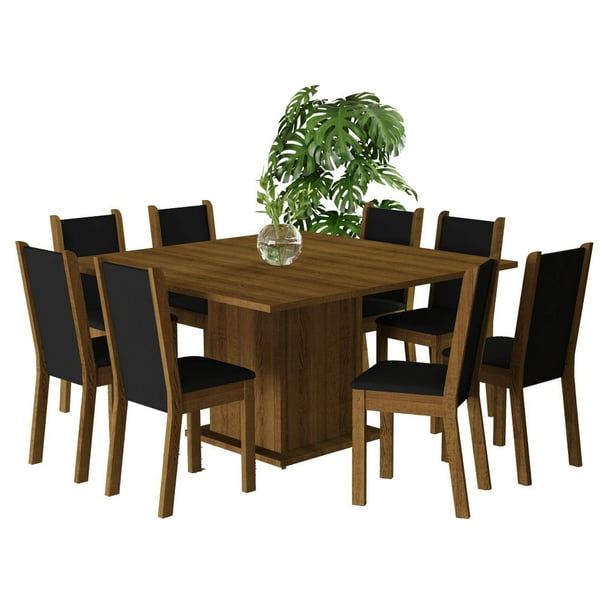 Juego de Comedor Madesa Marisa Mesa Encimera de Madera 8 Sillas