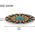 thumbnail image 4 of Orange Blue Mandala Coaster, Drinks Round Absorbent Stone Set with Ceramic Stone and Cork Base, Tabletop Protection Mats and Cups Place for 2PCS Home Decor, 4 of 6